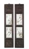 Li Ming Liang(20th Century)-A Pair of Wood Framed Mounted Four Famille Glaze Hanging Screen