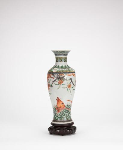 Late Qing - A Wucai 'Koi' Vase