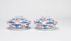 Late Qing/Republic - A Pair Of Blue And White 'Iron Red Bat' Cover Bowl - 2