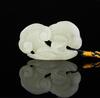 Late Qing/Republic-A White Jade Carved Lingzhi Pendant - 3