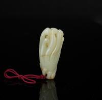 Republic-A White Jade Carved Bergamot Pendant