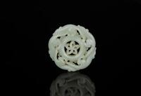 Qing-A White Jade Carved �Five Rat Fortune� Pendant