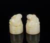 Qing-A Pair Of White Jade Carved �Ram� Seals - 2