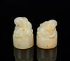 Qing-A Pair Of White Jade Carved �Ram� Seals - 4