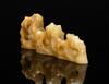 Late Qing/Republic-A Yellowish Jade Carved Brush Holder - 4