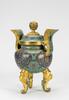 Late Qing/Republic-A Cloisonne Enamel �Lotus� Tripod Censer - 3