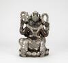 Early 20th Century-A Ebony Wood Ganesha In Laid Silver - 4