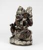 Early 20th Century-A Ebony Wood Ganesha In Laid Silver - 5