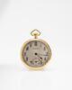 Patek Philippe, 18K Yellow Gold Open Face Pocket Watch With Gold Chain And Leather Case