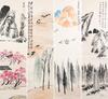 Qi Baishi (1864-1957) Four Hanging Scrolls,