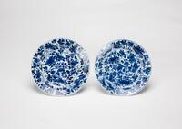 18th Century-A Pair Of Blue And White "Flowers" Dishes