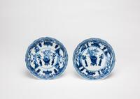Kangxi-A Pair Of Blue And White "Flowers" Dishes
