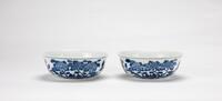 Qing-A Pair Of Blue And White Dishes