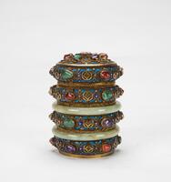 Republic-A Cloisonne Insert Two Jadeite Bangle And Gems Cover Box