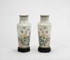 Republic - A Pair Of Famille- Glazes "Flowers" Vases - 3