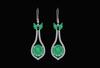 Certif ied 4.84 Ctw Emerald And Diamond SI2/ I1 14K White Gold Wire Hook Earrings