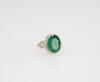 A Natural 8.13 ct Emerald Mounted With Diamond Platinum Ring