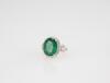 A Natural 8.13 ct Emerald Mounted With Diamond Platinum Ring - 2