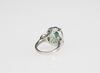 A Natural 8.13 ct Emerald Mounted With Diamond Platinum Ring - 4