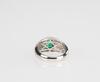 A Natual Emerald Mounted With Diamond 18k Gold Ring - 3