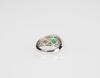 A Natual Emerald Mounted With Diamond 18k Gold Ring - 4