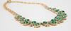 23 Prong Set Oval Mixed Cut Natural Emeralds Diamond Mounted 14 K Gold Necklace - 6