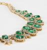 23 Prong Set Oval Mixed Cut Natural Emeralds Diamond Mounted 14 K Gold Necklace - 7