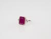 A Natural Ruby 5 ct Mounted With Diamond 14k White Gold Ring - 2