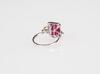 A Natural Ruby 5 ct Mounted With Diamond 14k White Gold Ring - 4