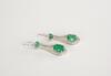 Certif ied 4.84 Ctw Emerald And Diamond SI2/ I1 14K White Gold Wire Hook Earrings - 2