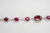 Certif ied 20.85 Ctw I2/I3 Ruby And Diamond 14K White Gold victorian Style Bracelet - 3