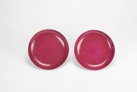 Jiaqing - A Pair Of Sacrificial-Red Glazed Dishes (Da Qing Jiaqing Nian Zhi) Mark D: 19.5