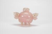 Republic - A Pink Crystal Carved Tri-Pot Cover Censer