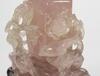 Republic- A Pink Crystal Carved Peony And Cover Vase With Woodstand - 7