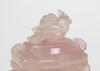Republic- A Pink Crystal Carved Peony And Cover Vase With Woodstand - 8