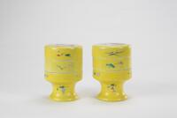 Republic - A Pair Of Yellow Ground Flowers Cover Boxes