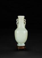 Qing-A White Jade Vase H: 13 cm