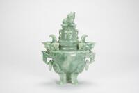 Early 20th Century - A Jadeite Censer with cover