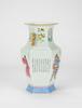 Daoguang - A Famille-Glazed Hexagonal Warriors And Poetry Vase - 2