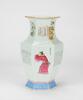 Daoguang - A Famille-Glazed Hexagonal Warriors And Poetry Vase - 3