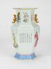 Daoguang - A Famille-Glazed Hexagonal Warriors And Poetry Vase - 4