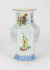 Daoguang - A Famille-Glazed Hexagonal Warriors And Poetry Vase - 5