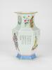 Daoguang - A Famille-Glazed Hexagonal Warriors And Poetry Vase - 6