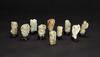 Qing - A Group Of Ten White Jade Carved Childs (9 woodstand) - 2