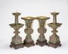 Republic - A Bronze Cloisonne Enamel Five - Piece Alter Garniture - 3