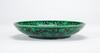 Qing - A Black Ground Green Glazed Flowers Plate - 5