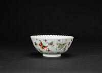 A Famille Glazed � Butterfly And Flowers � Bowl