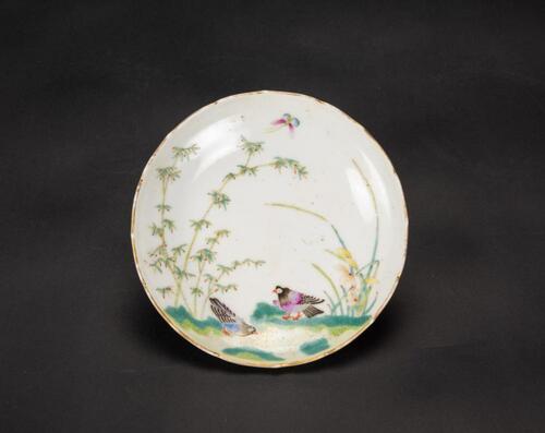 Republic - A Famille Glazed � Birds And Flowers� Dish