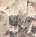 Fu Baoshi (1904-1965) Four Hanging Scroll,