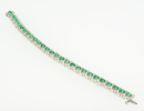 14K White Gold Emerald And Diamond Tennis - 3